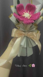 Velvet Wire Flower Bouquet | Handmade Chenille Stem Bouquet | Cute Small Gift for Birthday Graduation or Home Decor