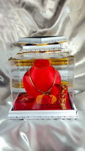 Box kotak Mahar Seserahan Pernikahan lamaran  Full Set Kalung Gelang Cincin
