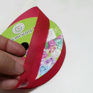 ริบบิ้นกากเพชรใส 18 มิล (50 หลา) TW no.503 ริบบิ้น เนื้ออ่อน พับเหรียญโปรยทาน