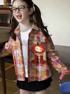 MC149 เสื้อเชิ้ตลายสก็อต เสื้อแขนยาวเด็ก เสื้อคลุมเด็ก ใส่คลุมกันลม กันหนาว