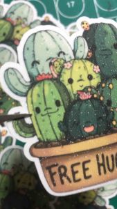 TruthSeekers 15pcs/set Cute Free Hugs cactus Stickers