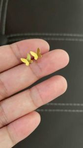 PAWNABLE 18K Saudi Gold Plain Butterfly Earrings (Lightweight Small Lock)
