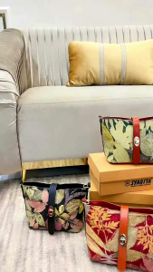 Tas selempang wanita kulit papirut garut motif Ecoprint size S