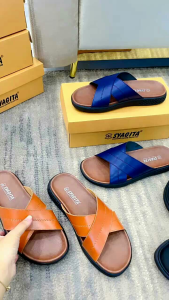 Sandal pria kulit sapi garut model sol flat
