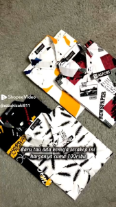 kemeja surfing lengan pendek paket beli 1 dapet 4 pcs