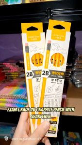 Little Tree Classic 2B Graphite Pencil with Sharpener Set of 12 Pencil for Exam German Standard European Linden Wood
