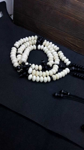 Tasbih Tijani Tulang Kerbau Kombinasi Hitam A538