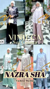 (9) MDLY VINIECA SET Baju Atasan set Celana Silk Wanita muslim Vinieca Set By Mdly. Nazra Sha