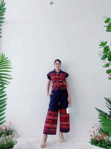 ชุดเซตผ้าใยกัญชงปักมืออาข่า