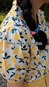 MissMoka Annie Set Setelan Blouse Top Floral + Short Celana Pendek Korean Summer Style