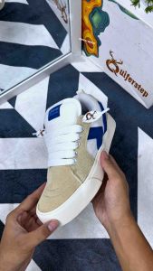 Sepatu gemuk - Sepatu Sneakers Quiferstep Overmate White Blue Pria wanita Sneaker Putih Dan Biru Casual Pria Wanita Spatu Putih Biru Kanvas Elegan Cod/Spaylatter