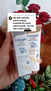 Sunscreen Sadoer Collagen Spf 50 pa+++ Untuk menjaga kulit dari paparan sinar matahari dan mencerahkan wajah
