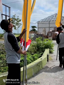 (10PIS) BENDERA BANDIR MINI MERAH PUTIH GARUDA TENGAH BAHAN POLYESTER/PELES