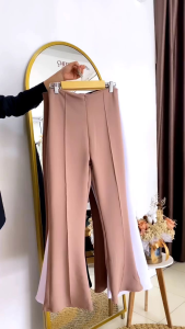 Cutbray Jumbo Scuba Kulot Melar Pants Panjang Celana Wanita Flare Loose Higwaist Premium Size Xl Xxl