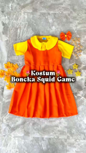 Kostum Boneka Squid Game / Baju Cosplay / Azzafran for Mommy / Baju Carnaval / Baju Anak Perempuan