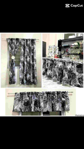 Teal Blue Color of the Year 2026 Design Matchy Suksukan  door / Window/ kitchen Curtain