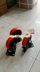 Roda Karet Bahan PU 6 inch Trolly Etalase Heavy Duty