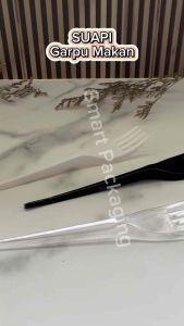 [ISI 50 & 100 PCS] SUAPI Garpu Makan Hitam Putih Susu Bening Kuat / Garpu Makan Sekali Pakai / Fork / Garpu Murah / Garpu Plastik
