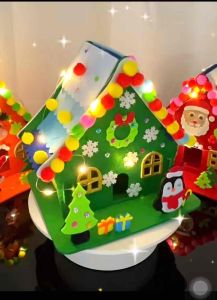 DIY Christmas Decoration Handcraft Toy for kids Krismas DIY Kraft Tangan Kanak-Kanak 圣诞手工 DIY圣诞装饰小屋 圣诞节儿童手工