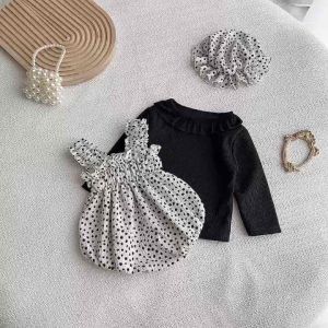 [MUA 1 ĐƯỢC 3] Yếm bé gái chất đũi phối áo thun tăm siêu sang Min Boutique. Đồ bé gái đầy tháng thôi nôi sinh nhật