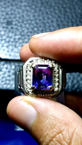 Batu cincin ametrine rainbow natural