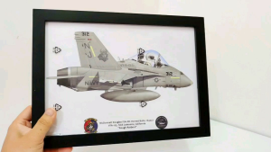 UH-1Y Huey and Cobra Helicopter in poster with Black frame