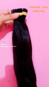 (SUPER QUALITY) Hair Extension / Rambut Sambung Asli 50 cm 60CM isi 20 Helai - 100 HELAI