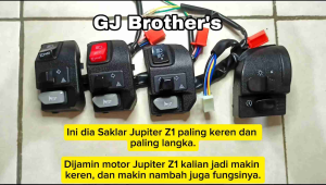 Set Holder Saklar Jupiter Z1 Custom Variasi PassBeam Sein Hazard On Off Lampu Kiri Kanan Hitam Merah
