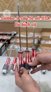 [Combo] 9 cây tua vít đổi đầu đầy đủ kích cỡ hiệu T-Man USA C-Rv