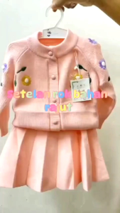 (9) NAKEY ONE SET Pakaian Anak Anak Perempuan Rajutan Oneset Rok.
