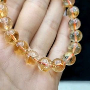 Vòng Thạch anh vàng Citrine trong trẻo vân tinh thể đẹp nhức cái nách  - Phong Thủy TUDO