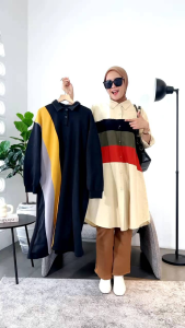 Tunik Wanita Jumbo Terbaru Tone Linen Oversize Bigsize Xxxl