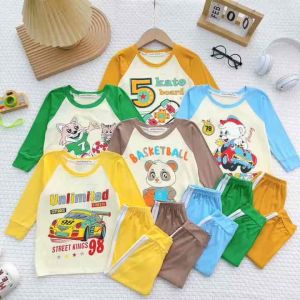 [15-30kg] Bộ thun dài tay in hình dễ thương cho bé trai