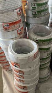 สายไฟ VAF 2x2.5 ม้วน 20 เมตร 30 เมตร 50 เมตร และ 100 เมตร ยี่ห้อ PKS สีขาว