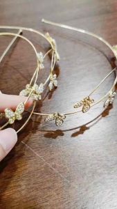 【Ready Stock 现货🇲🇾】 Korean Style Sweet Pearl Butterfly Shape Alloy Headband Hairband 韩版甜美珍珠蝴蝶合金发箍