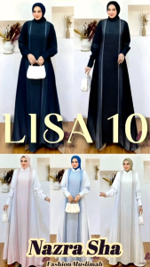 (7.10) HMF LISA 10  Baju Dress Gamis Wanita Muslimah Lisa Dress 10 by Hmf Luxury.