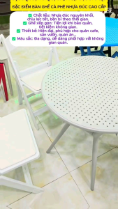 Bàn tròn cà phê nhựa đúc nguyên khối 2 tầng tiện lợi