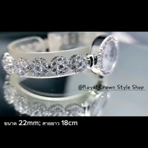 นาฬิกา Royal Crown หน้าปัด&สายประดับเพชรสวิตแท้เกรดพรีเมี่ยมกันน้ำมีบัตรับประกัน1ปีจัดส่งพร้อมกล่องครบเช็ค
