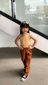 Kyian.ph 3-10yo Cargo Pants Tank Top Terno (belt not included) RTW OOTD for Kids Girls