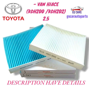 Ready stock Toyota engine air filter 17801-30070 / oil filter 90915-YZZD2 / air-cond cabin filter 14553-2650D (Curve) hiace KDH200 KDH202 2.5 2014 diesel fuel filter car automotive part