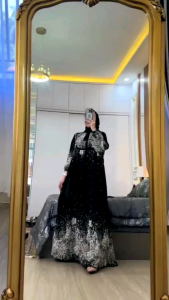 Ziana Set Hijab/Gamis Wanita Lebaran Kekinian Terbaru