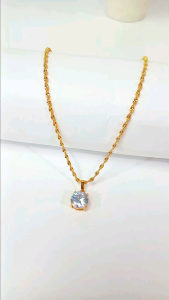 kalung liontin mata satu tambang gulit titanium