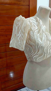 Elegant Modern Bolero: A Full Lace Beige Assorted Fashionable Women's Accessory