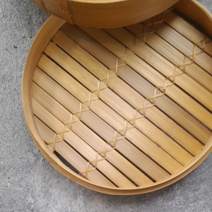 Klakat Bambu Dimsum 35cm Kukusan Bambu 1Wadah dan 1 Tutup