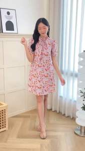 Mommade-เดรสให้นม ชุดให้นม Purple Flora Fur Dress