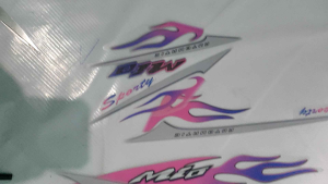Striping Stiker Transparan Mio Sporty/Mio Smile Motif Api Bahan Transparan