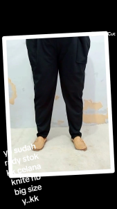 celana Yuna super jumbo knite rib celana super jumbo 100 kg muat bawahan wanita polos dotypoloscelana mutahsuperjumbo