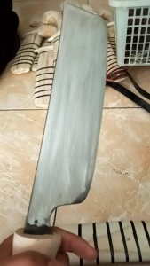 Golok Kopak Bahan Baja Per Fulltang & Gagang Kayu Salam
