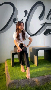 กางเกงผ้านาโนกระบอกเล็ก ทรงสเล็คผู้หญิง: กางเกงผ้านาโนกระบอกเล็ก ทรงสเล็คผู้หญิง