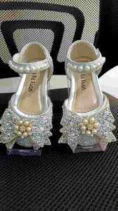 SEPATU FLAT ANAK PEREMPUAN PESTA WHITE PEARLS